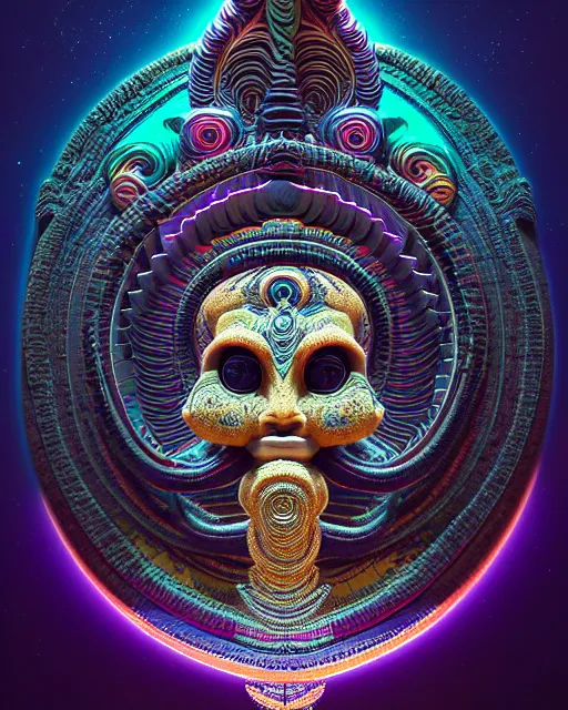 Image similar to 3 d ornate cosmic shiva with profile portrait, sigma 5 0 0 mm f / 5. beautiful intricate highly detailed quetzalcoatl skull. bioluminescent, plasma, lava, ice, water, wind, creature, thunderstorm! artwork by tooth wu and wlop and beeple and greg rutkowski, 8 k trending on artstation