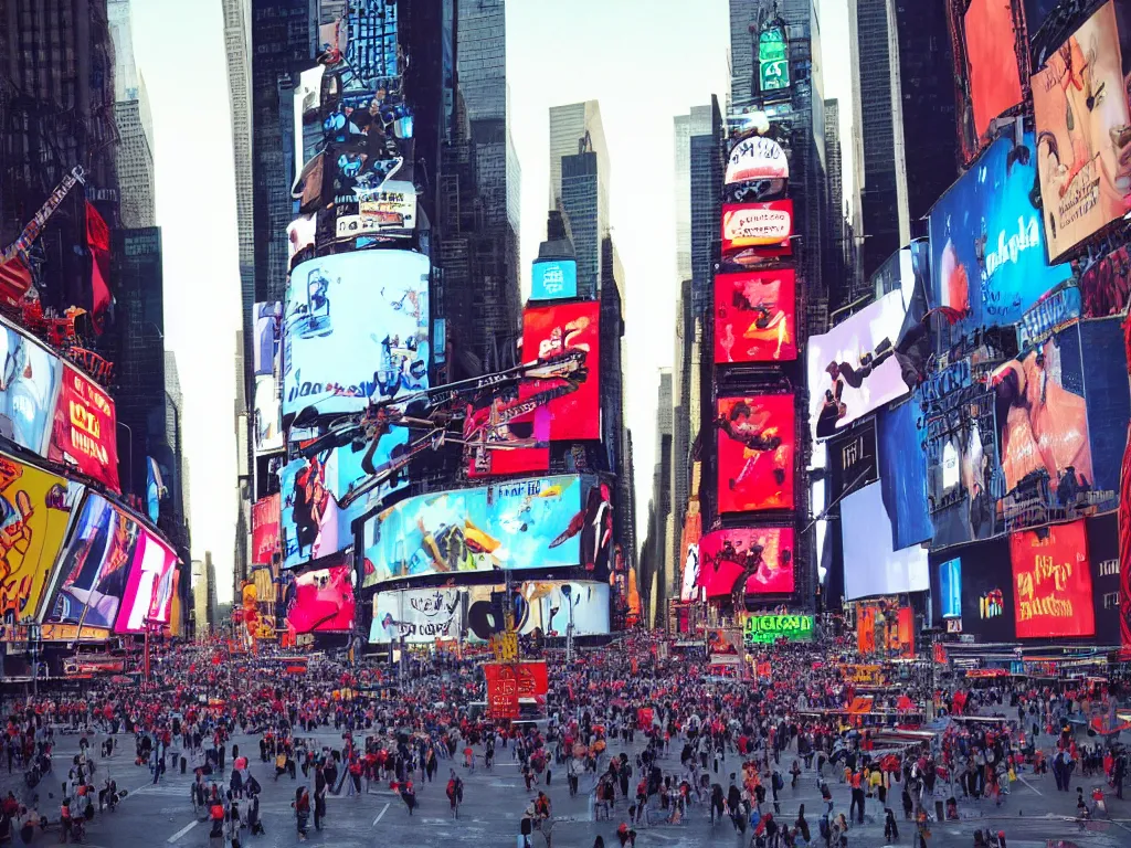 Prompt: “photorealistic Times Square with all the Elmos fighting”