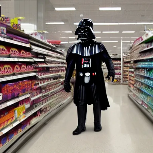 Image similar to darth vader shopping at asda