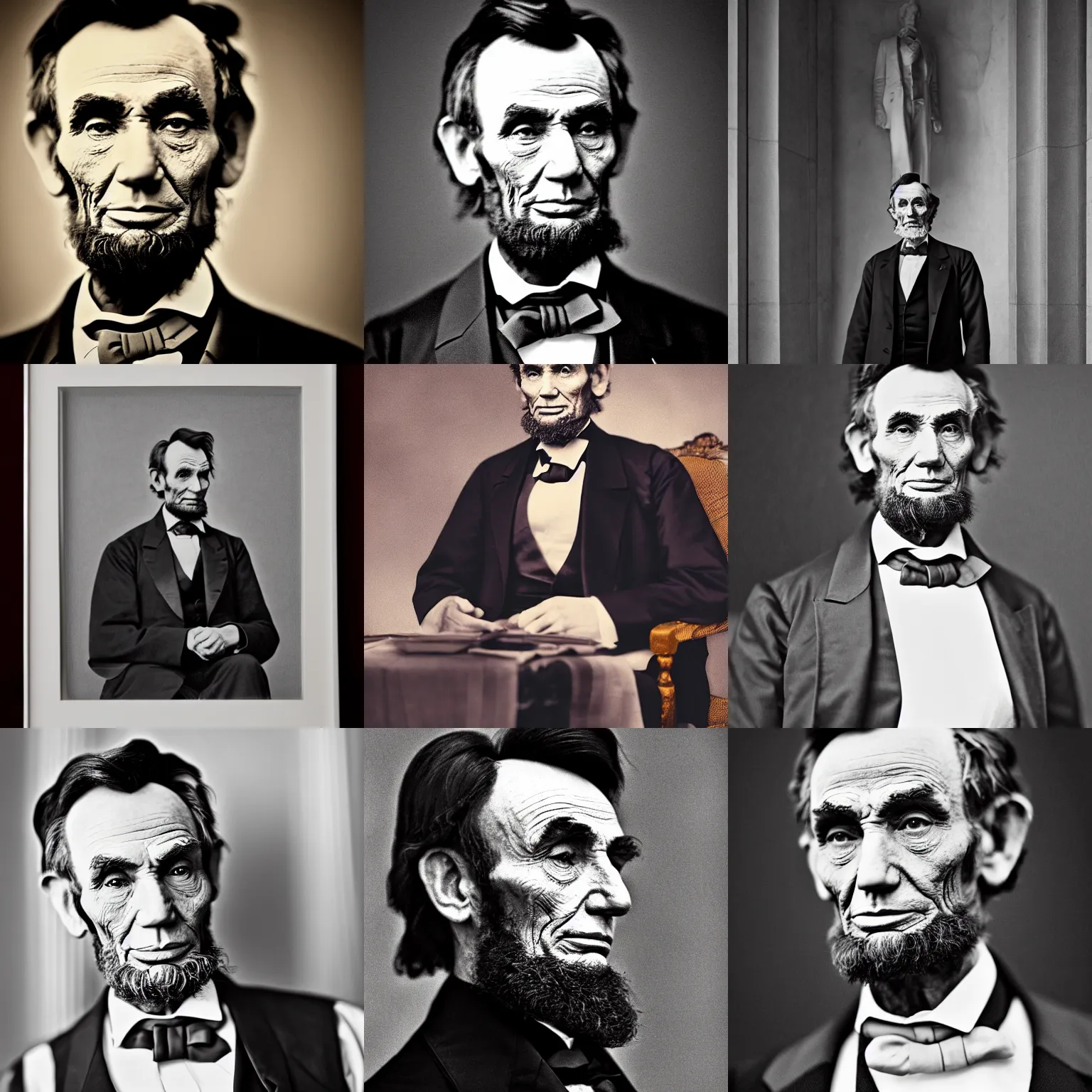 Prompt: portrait of president abraham lincoln, 2 0 1 4. modern attire, long tie,. iq 4, f / 1. 4, iso 2 0 0, 1 / 1 6 0 s, 8 k, sense of depth, in - frame