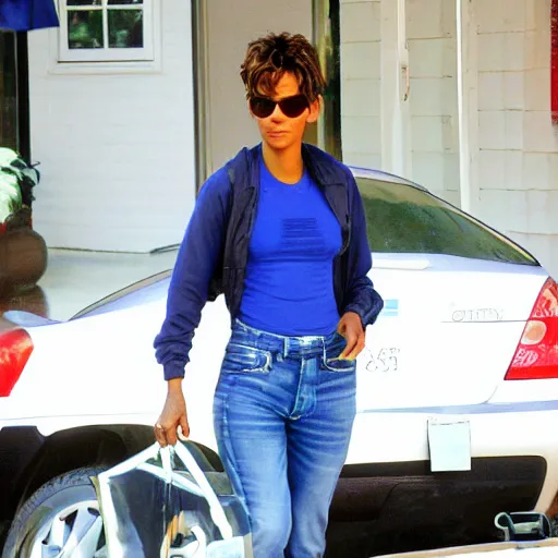 Prompt: halle berry as a blueberry fruit