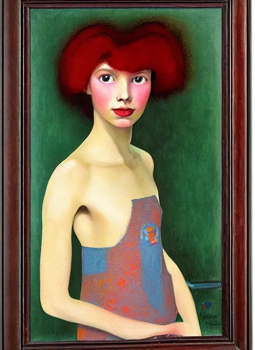 Image similar to a portrait of a pretty sewer punk young lady by agnes lawrence pelton