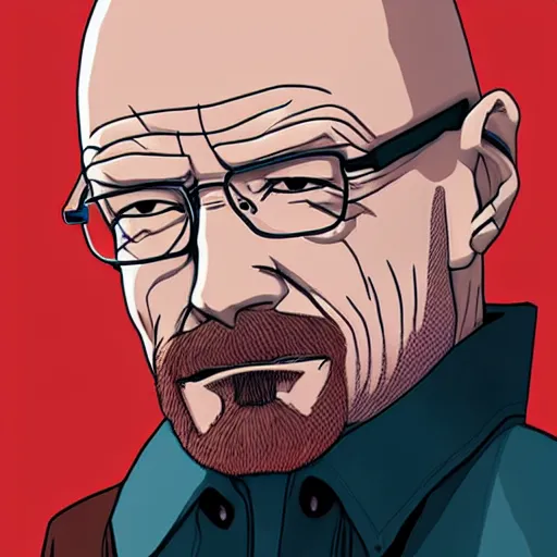 Prompt: walter white as a anime character