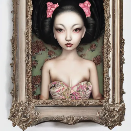 Prompt: a 3 d image of an feminine and attractive woman looking at the camera, painting by mark ryden, japonisme 3 d 8 k ultra detailed