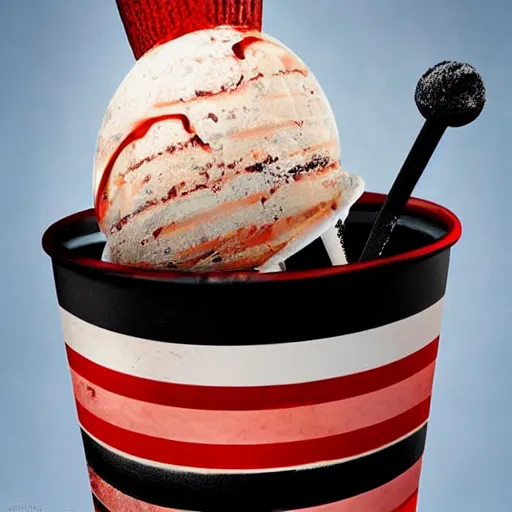 Image similar to freddy kruger as a ice cream on a stick, realistic photography, high detailed