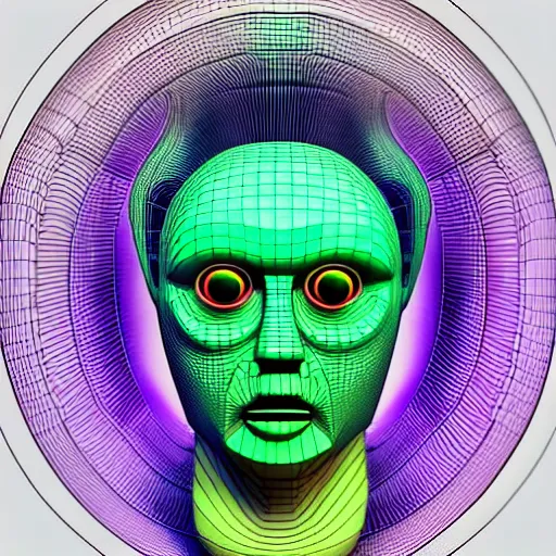 Prompt: a detailed 3d render of Christopher Walken disguised as an extraterrestrial in the style of junji ito and moebius, rainbow color scheme, ornate, photosynthetic,8k,award winning art,