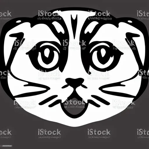 Prompt: scottish fold vector art, shape,