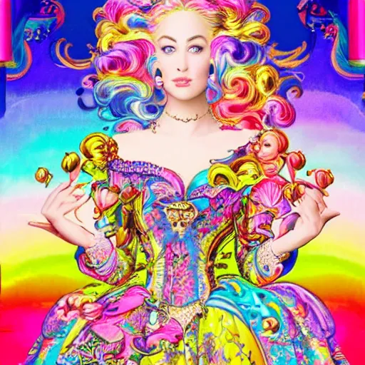 Prompt: Lisa Frank and baroque collaboration