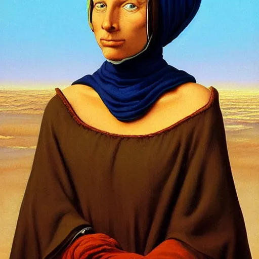 Prompt: the mona liza painted by peter elson