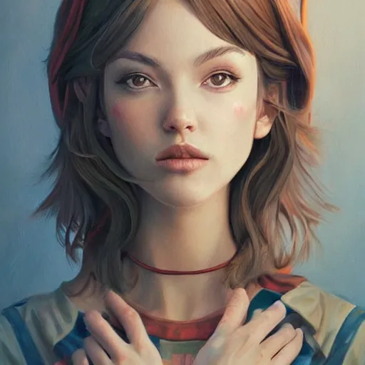 Image similar to a beautiful painting representative of the art style of artgerm and wlop and wes anderson