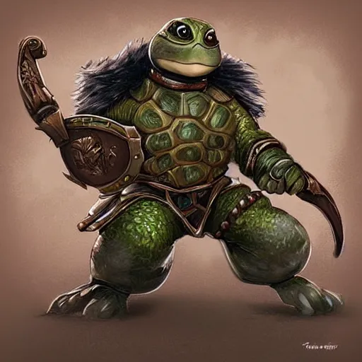 Prompt: “A heroic, wise turtle wielding a Warhammer. Digital art, fantasy style.”