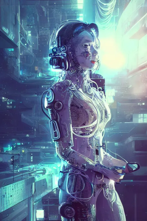 Image similar to hyperrealistic portrait of a woman monster astronaut, full body portrait, well lit, intricate abstract. cyberpunk, intricate artwork, by Tooth Wu, wlop, beeple. octane render,in the style of Jin Kagetsu, James Jean and wlop, highly detailed, sharp focus, intricate concept art, digital painting, ambient lighting, 4k, artstation