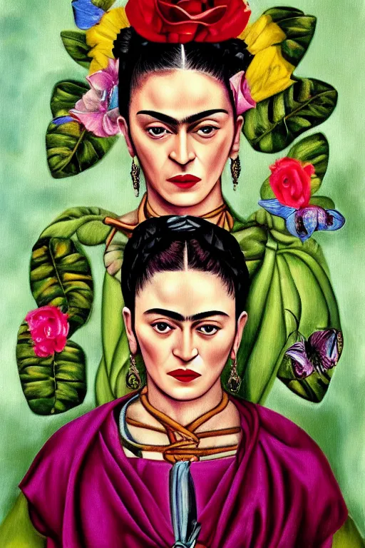 Image similar to Madonna in Frida Kahlo painting style