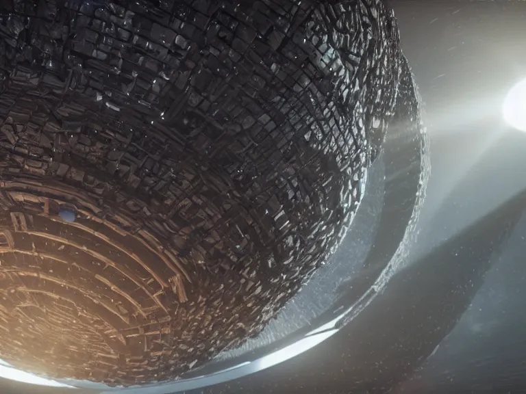 Image similar to a dyson sphere as seen in star trek discovery. intricate, ray - traced, volumetric lighting, high resolution