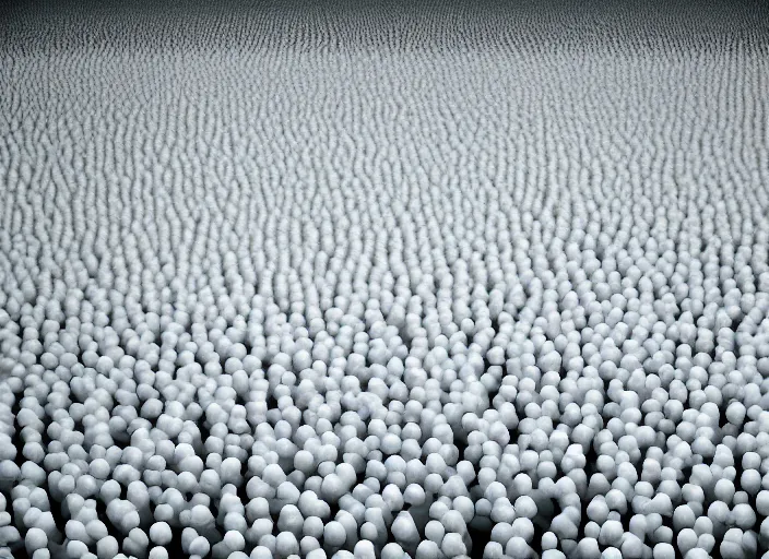 Prompt: realistic documentary landscape photo of a group of people morphing into a white birds 2 0 0 8, life magazine reportage photo, neutral colors, neutral lighting