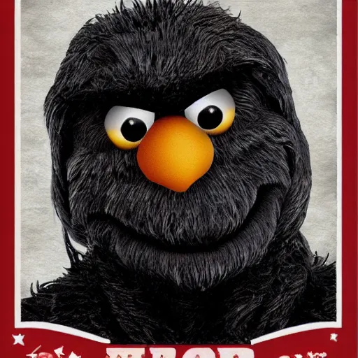 Image similar to wanted poster of Taliban Elmo