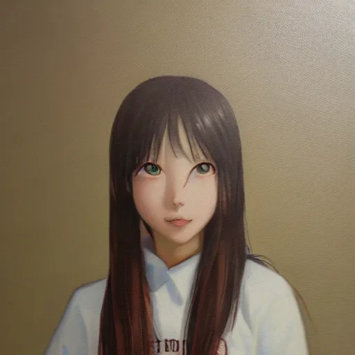 Image similar to a high detail portrait of high school girl by makoto sinkai, by BUNBUN, in simple background, CLIP STADIO, mad painting