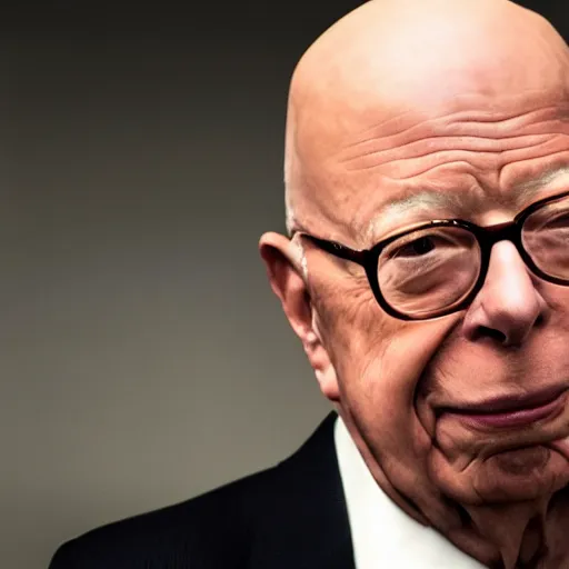 Prompt: uhd candid photo of klaus schwab owning nothing and being very sad, with accurate face, uhd, studio lighting, photorealistic, correct face, photo by annie leibovitz