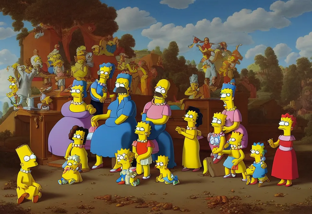 Image similar to the simpsons by jacques - louis david