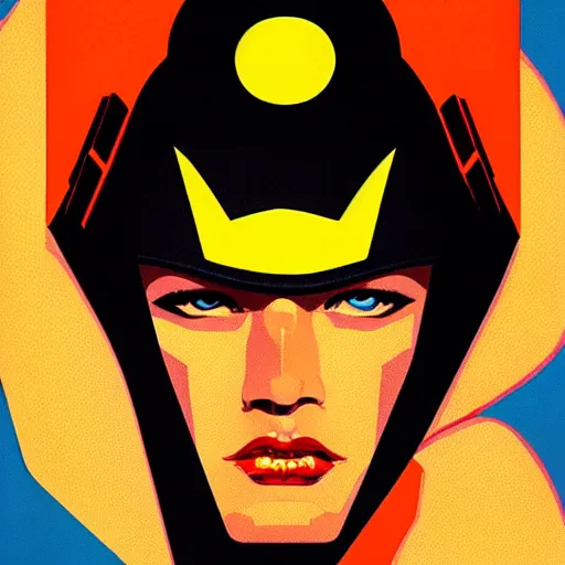 Prompt: portrait soft light, by frank mccarthy and erik jones and killian eng, inspired by flash gordon, colour screen print, fine, sharp detail