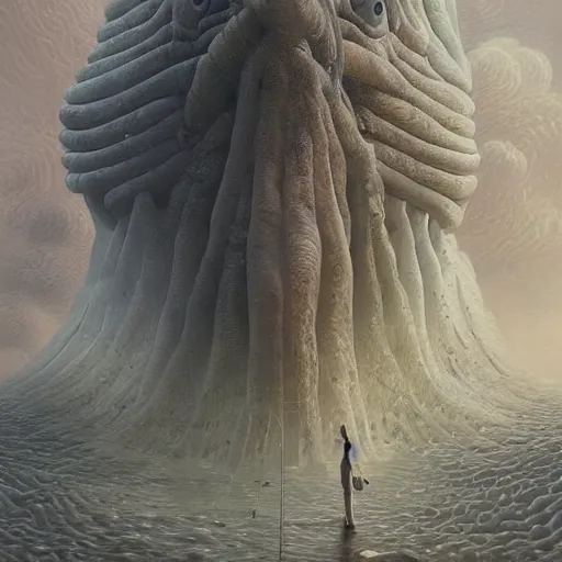 Image similar to a hyper - detailed 3 d render of squidward, surrealism!!!!! surreal concept art, lifelike, photorealistic, digital painting, aesthetic, smooth, sharp focus, artstation hd, by greg rutkowski, bruce pennington, valentina remenar and asher duran