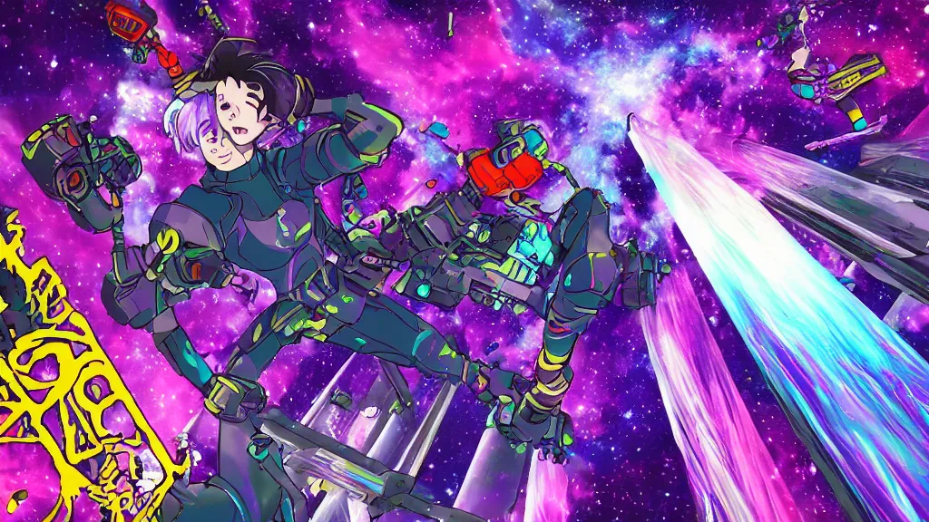 Image similar to dark matter, trippy, souldust, nebula, 80s anime, 8k sharp details