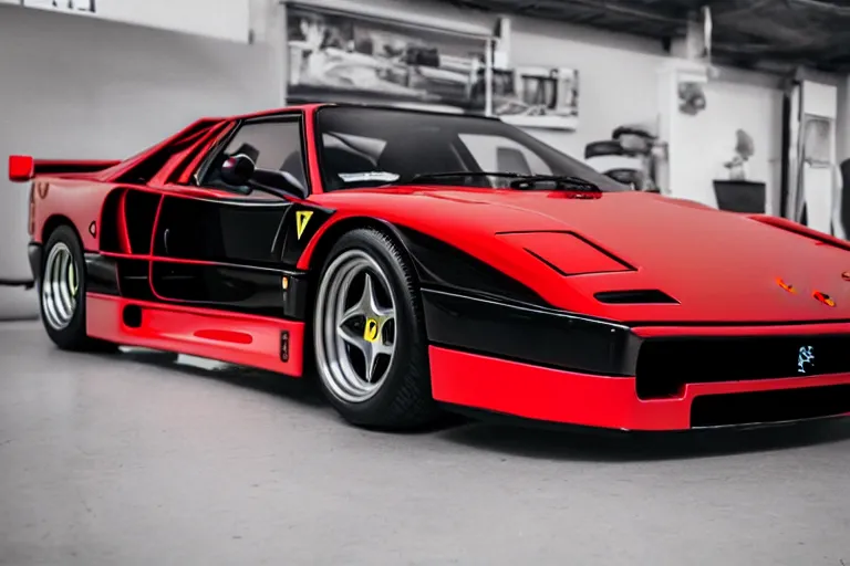 Prompt: ferrari f 4 0, close up, glaflex