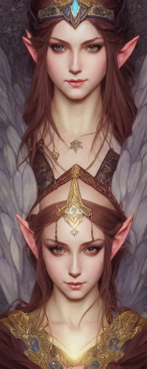 Image similar to beautiful sensual princess zelda, dark fantasy esoteric , closeup, D&D, fantasy, intricate, elegant, highly detailed, digital painting, artstation, concept art, matte, sharp focus, illustration, art by Artgerm and Greg Rutkowski and Alphonse Mucha