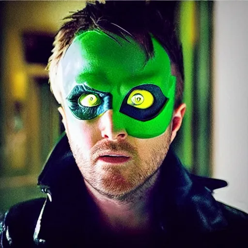 Image similar to “ aaron paul as the riddler in batman movie ”