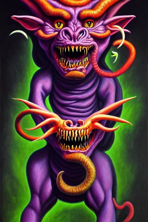 Prompt: a photorealistic painting of a scary chimera pretending to be a politician by johfra bosschart, lisa frank, dark fantasy art, high detail, trending on artstation