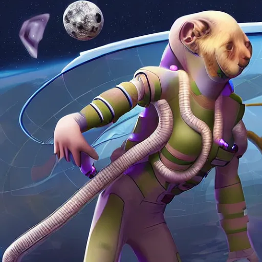 Image similar to human felinid player, in space station 13, ss13, /tg/station, digital art, trending on artstation, illustration, 2D