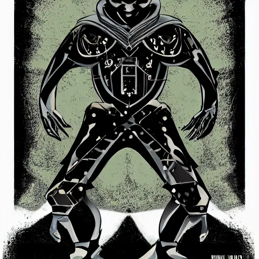 Image similar to villian, electronic enigma, in the style of simon beasley