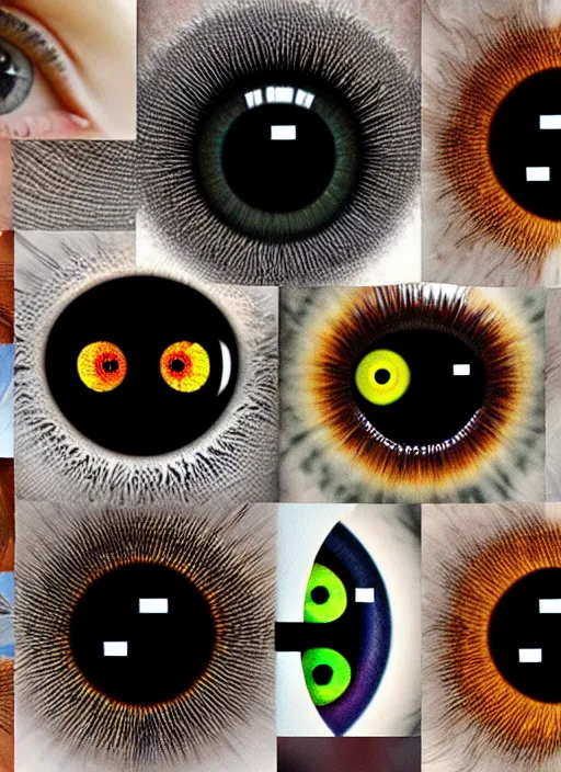 Image similar to diverse eyes!, centered dot pupil, round pupil, happy smiling human eye, round iris, half closed, advanced art, art styles mix, from wikipedia, eye relections, hd macro photograph