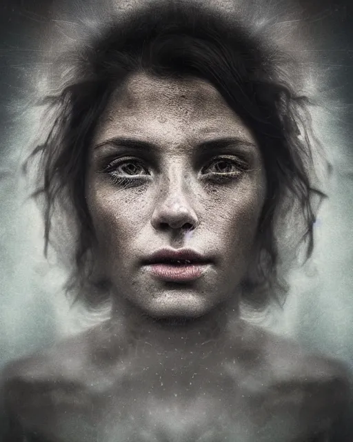 Image similar to luminescent long exposure light painting by lee jeffries of a beauteous practical sumptuous full frame photo realistic face, lifelike incredible hair, crystalline masterpiece incrustations, hyperdetailed face, elegant pose, movie still, intricate, octane render, cinematic forest lighting,