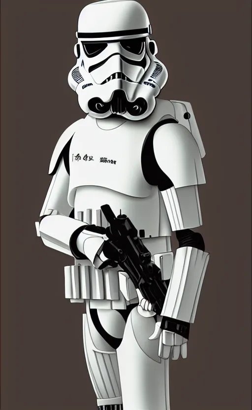 Prompt: stormtrooper, anime, by Satoshi Kon,