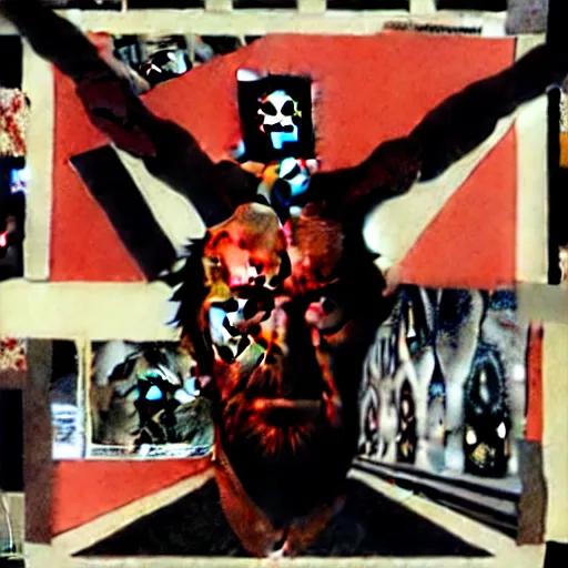 Image similar to a paper collage of armageddon, a god of death stands in the middle, kurt schwitters, richard hamilton, joe webb, chambliss giobbi, lynn skordal, derek gores, barbara kruger, jacques villegle.