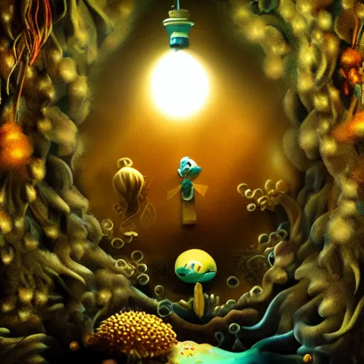 Prompt: balloonamilas, under the sea, little mermaid, realistic, hd, dramatic lighting