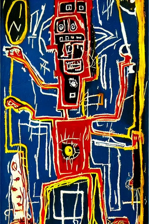 Image similar to beautiful detailed tarot cards painting by jean - michel basquiat