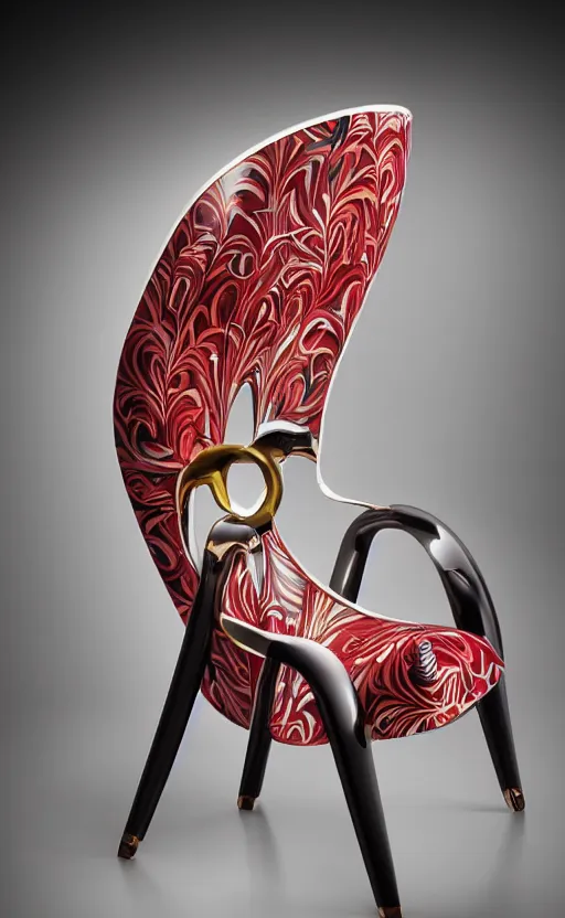 Image similar to chair designed by hermes, inspired by perfume, advertising photography