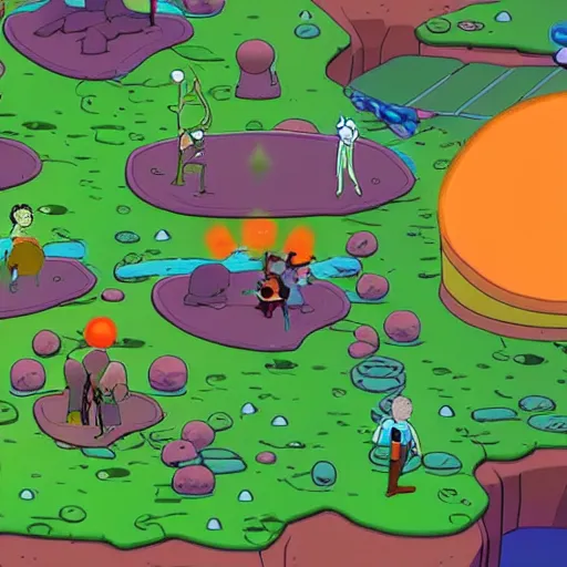 Image similar to Rick and Morty in Risk of rain 2