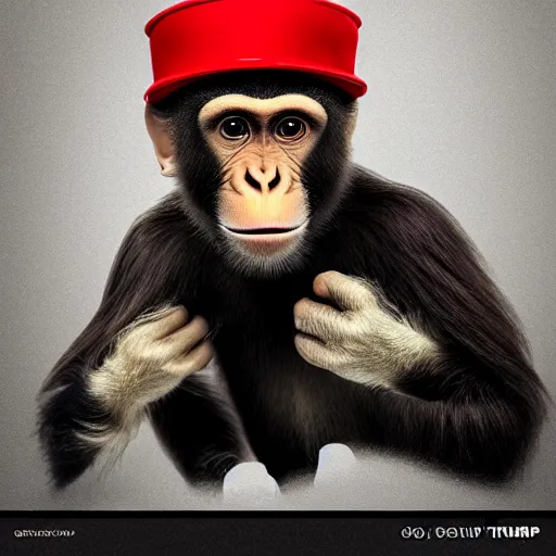 Image similar to a monkey in a style of donald trump