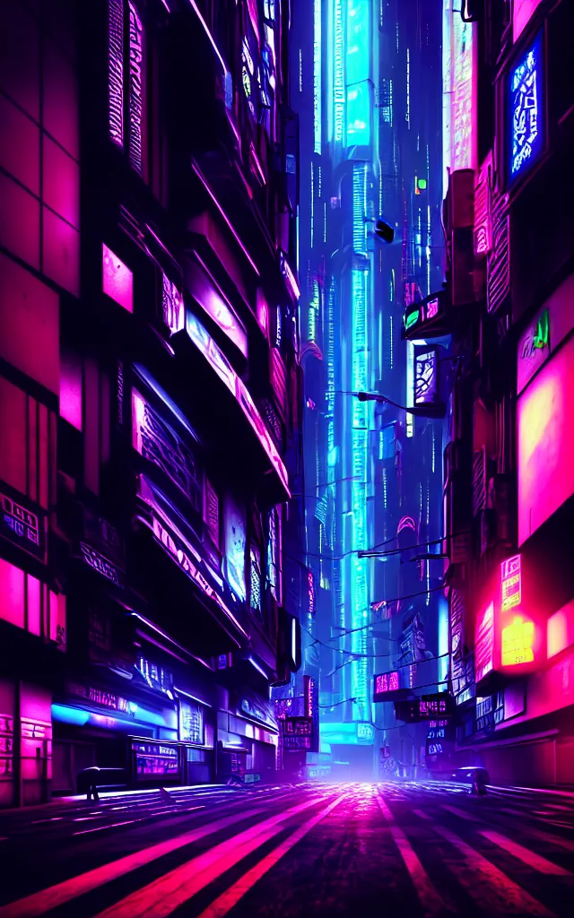 Image similar to a magnificent dark neon futuristic cyberpunk city bustling street at night cyberart photography by liam wong rendered in octane, 3 d render, trending on cgsociety, blender 3 d