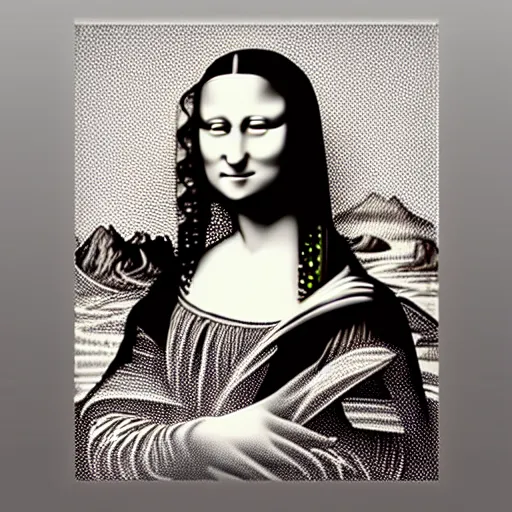 Image similar to silver met wire sculpture of the mona lisa, realistic, detailed wire sculpture