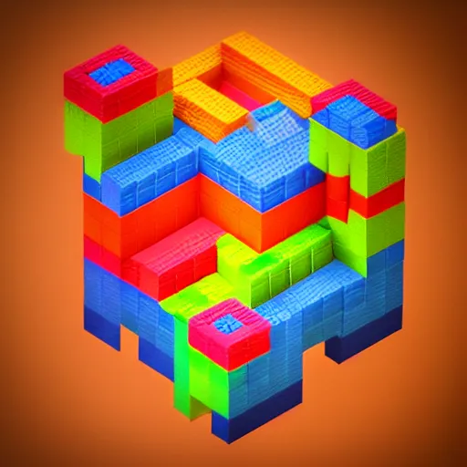 Prompt: voxel art, depth of field, colorful, hd render