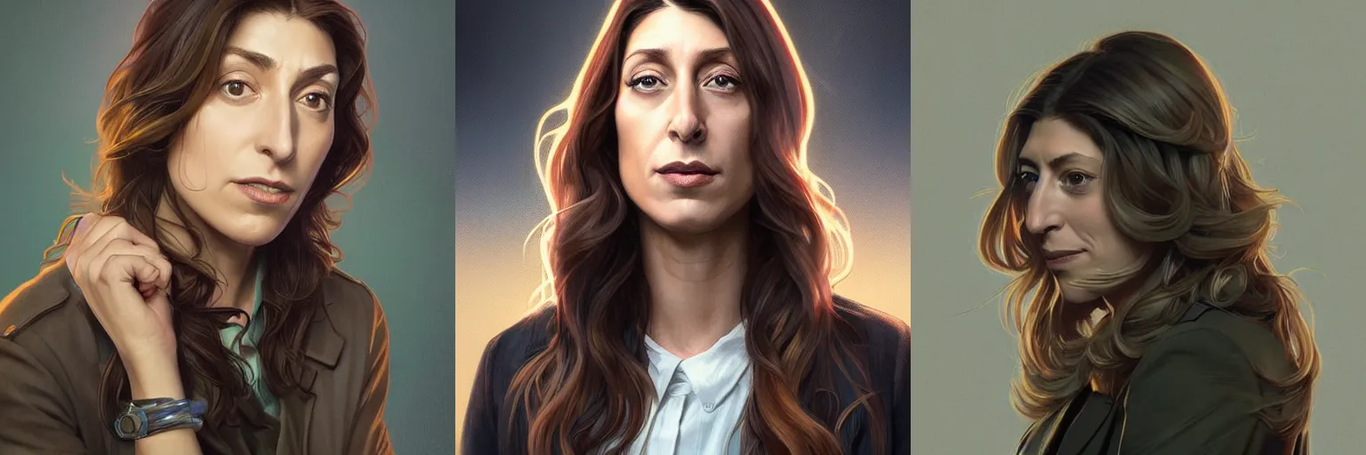 Prompt: portrait of Chelsea Peretti as a detective, highly detailed, digital painting, artstation, concept art, sharp focus, illustration, art by artgerm and greg rutkowski and alphonse mucha