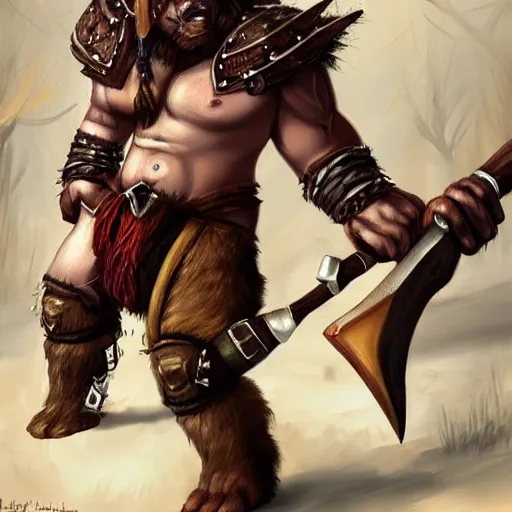 Prompt: Tauren wielding two handed axe, taurens project, warcraft, deviantart, pinterest, behance, dark fantasy