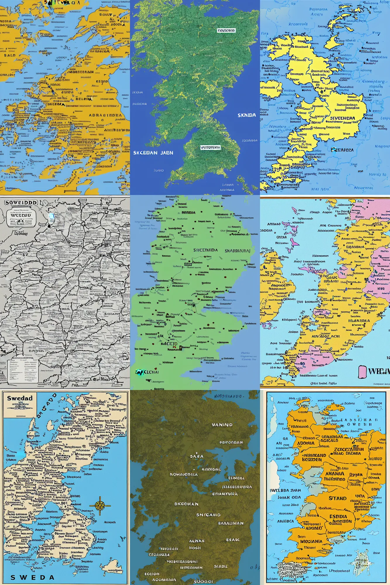 Prompt: sweden map with names