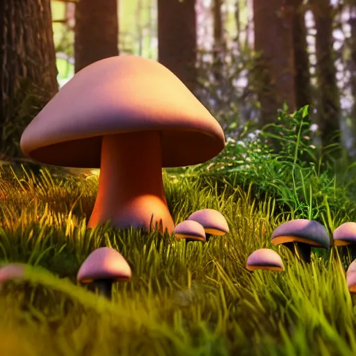 Prompt: glowing mushrooms in night forest. insane details. unreal engine