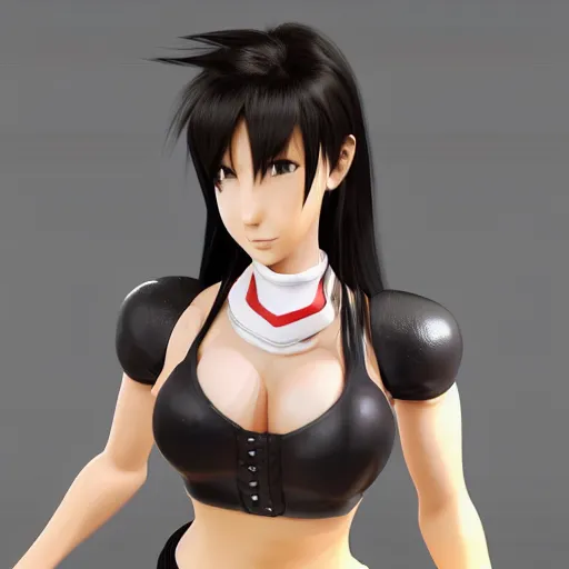 Image similar to head and body of tifa lockhart from final fantasy vii, highly detailed