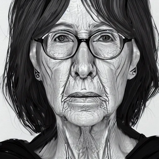 Image similar to artstation middle aged woman, very detailed, , portrait, high contrast